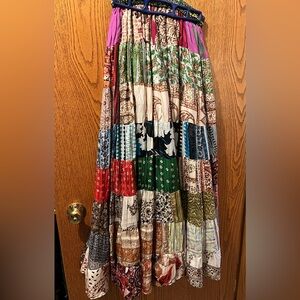 Vintage Silk by Tangibles Boho Maxi Skirt size M